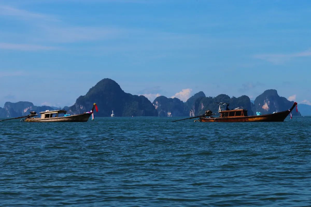 Long-tailed boats Andaman Sea